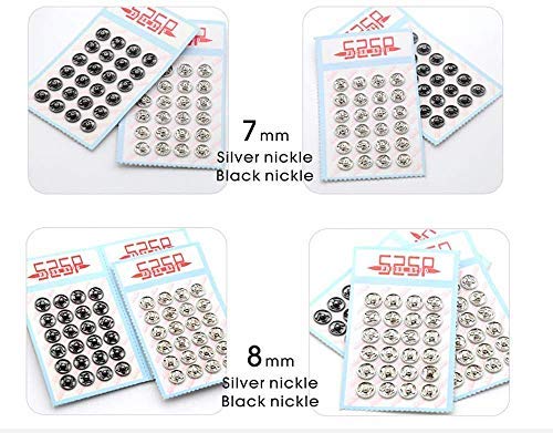 YICBOR 288sets/lot Sew-on PressSnap Buttons Metal Snap Fastener Buttons Press Button for Sewing Clothing(Silver nickle  6mm) - Image 4